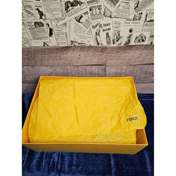 Fendi Men Leather Shoes Sneakers Calf Blue Gray EU 39 US 6.5 7 - Picture 3 of 9